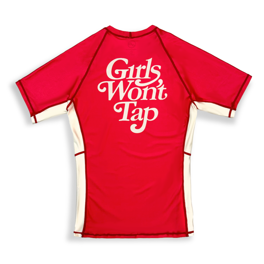 #GirlsWontTap SHORT SLEEVE RASH GUARD Red