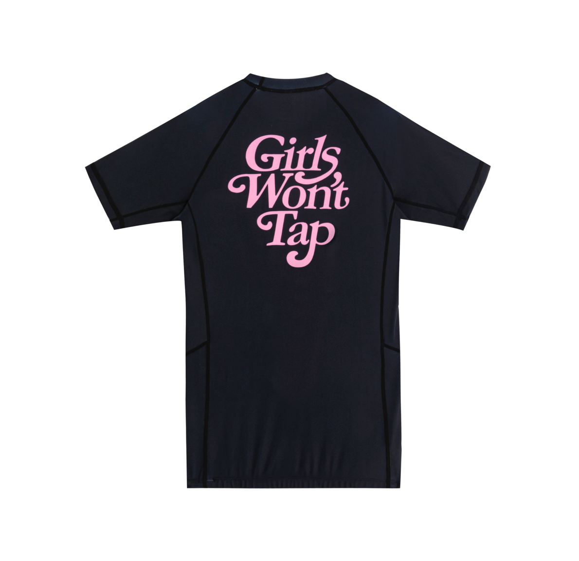 #GirlsWontTap SHORT SLEEVE RASH GUARD Black/Pink